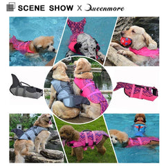 Queenmore dog life jacket shows adjustable straps for secure fit
