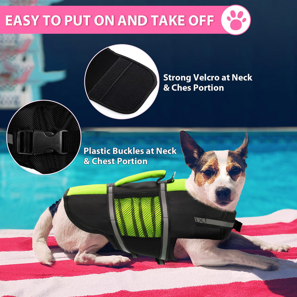 Queenmore life jacket leash ring adds extra control for small dogs near water.