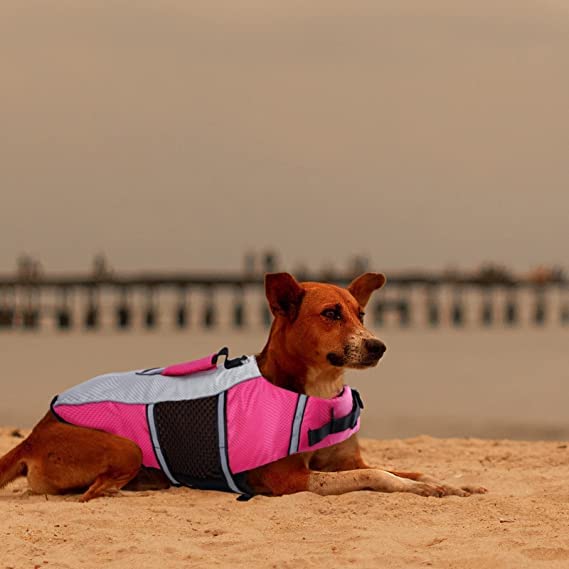 Queenmore dog life jacket neoprene material is lightweight and breathable