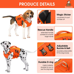 Queenmore dog life vest adjustable nylon straps for secure fit