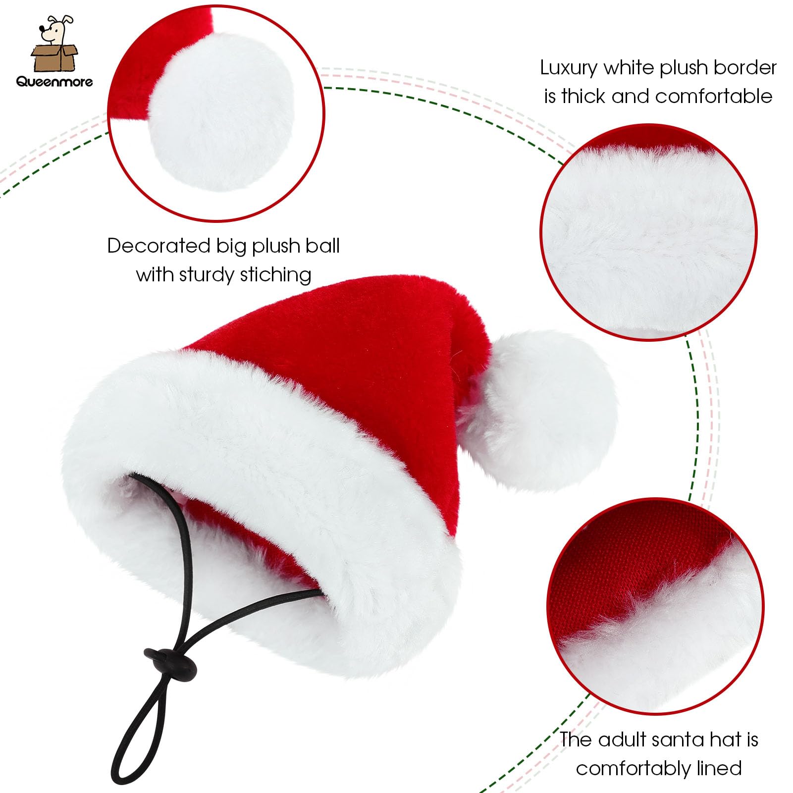 Queenmore Dog Santa Hat packaged for holidays adds festive presentation.