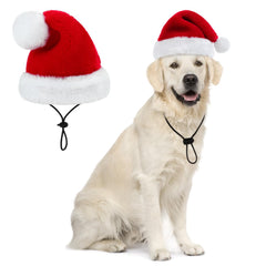 Queenmore Dog Santa Hat shows soft plush red velvet for a festive look.