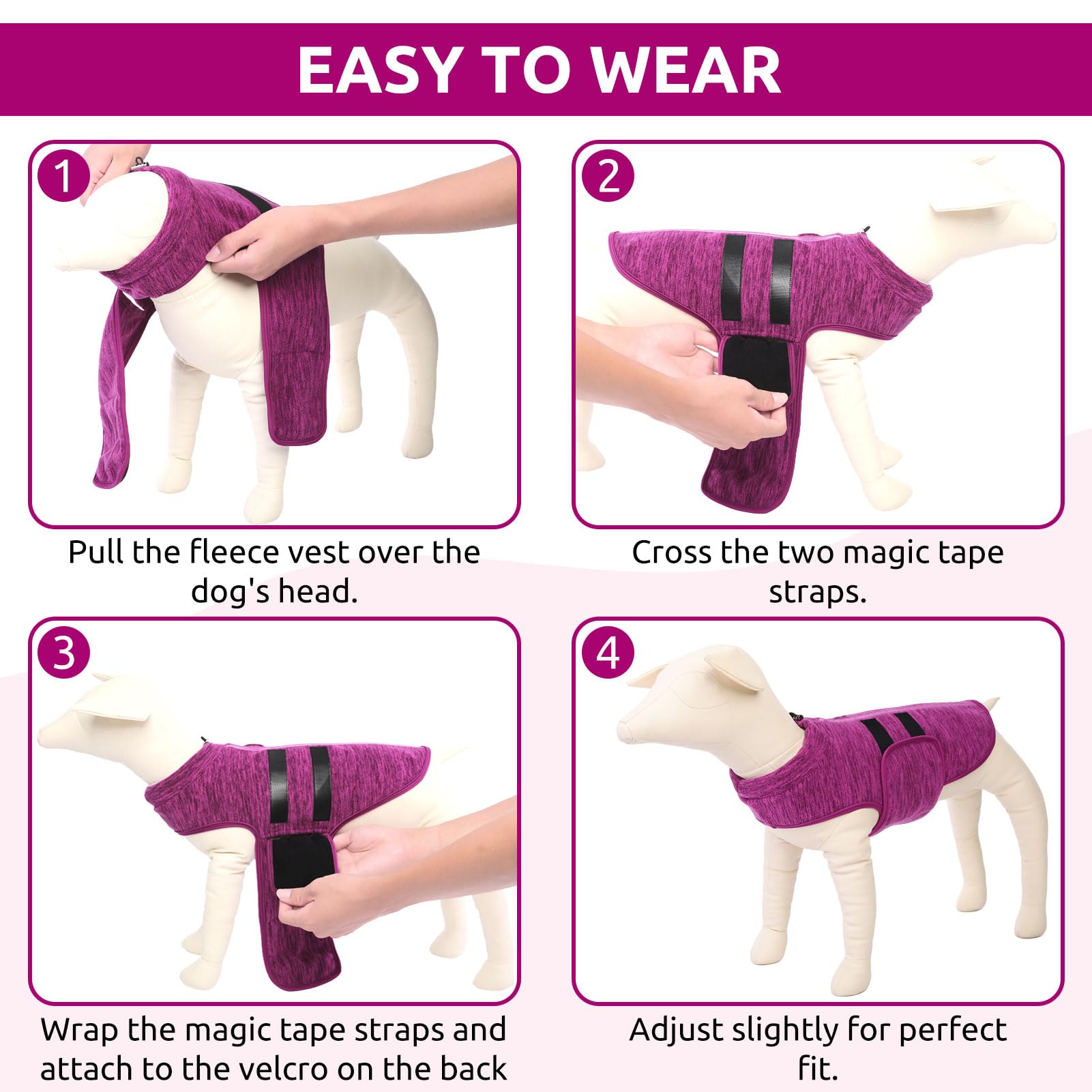 Queenmore dog sweater with adjustable abdomen fit for multiple sizes