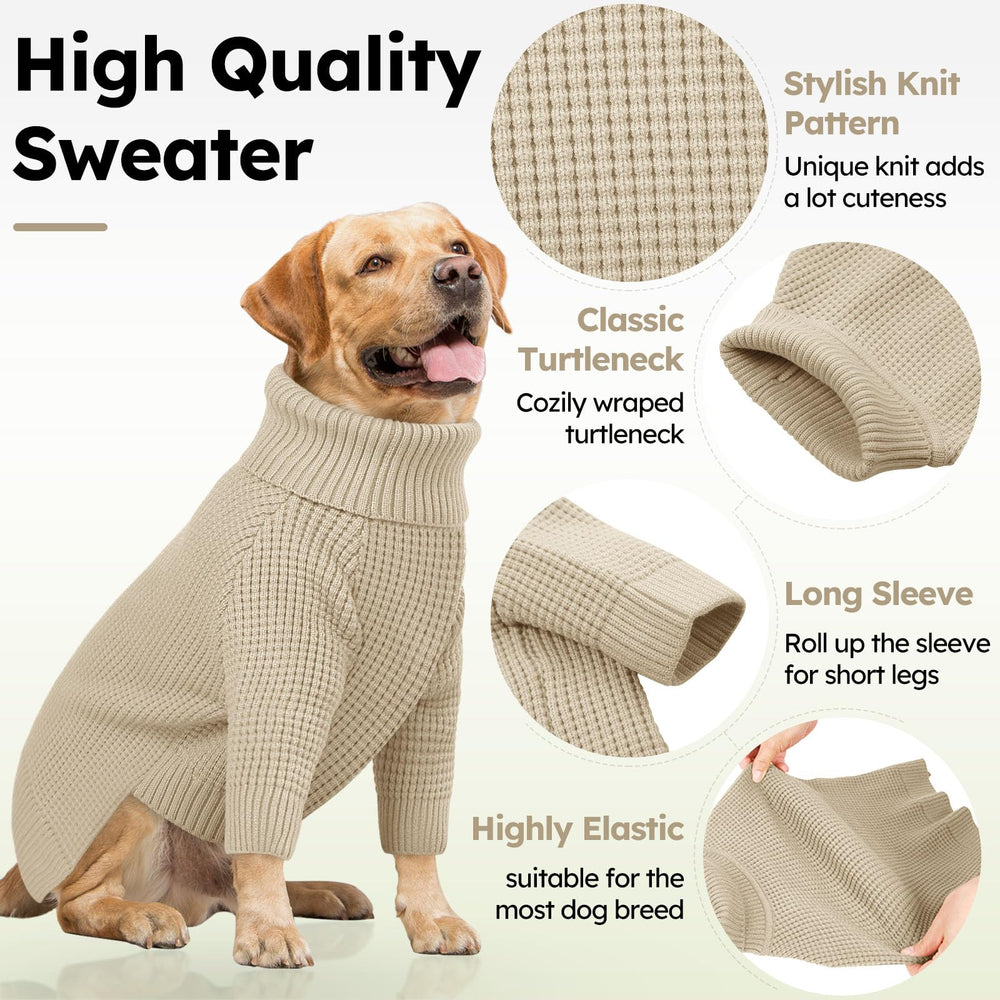 Queenmore apricot XS dog sweater side view showing easy pullover fit