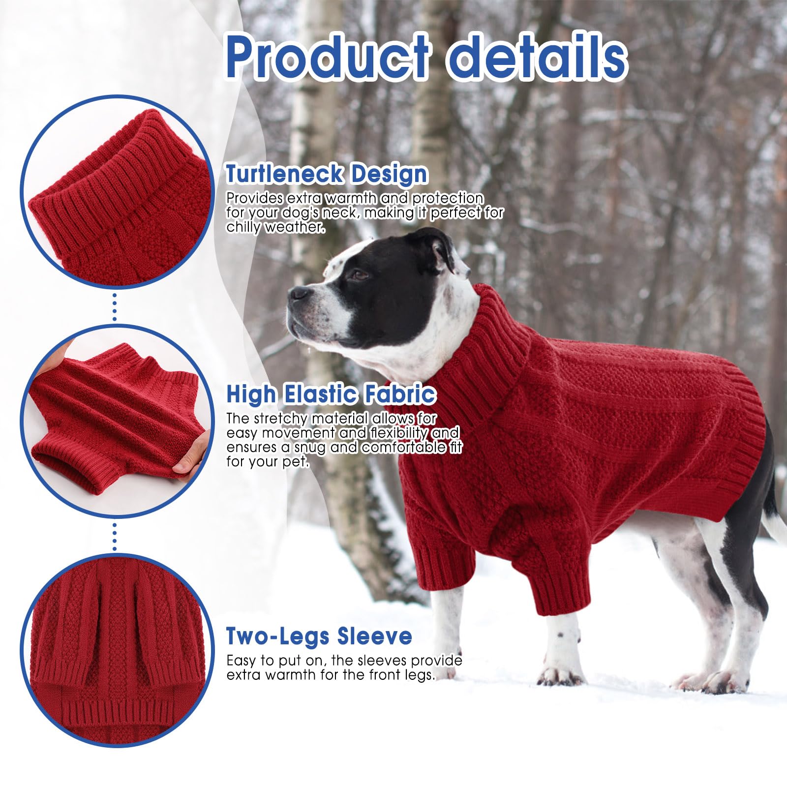 Queenmore dog sweater classic design in red knit for stylish wear.