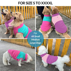 Queenmore fleece dog sweater easy-on pullover with front zipper.