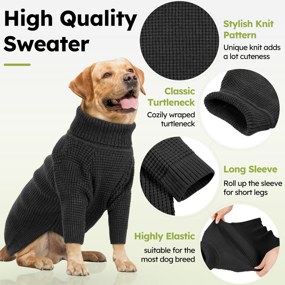 Queenmore dog sweater with easy pull-on closure for quick dressing.