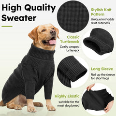 Queenmore dog sweater with easy pull-on closure for quick dressing.