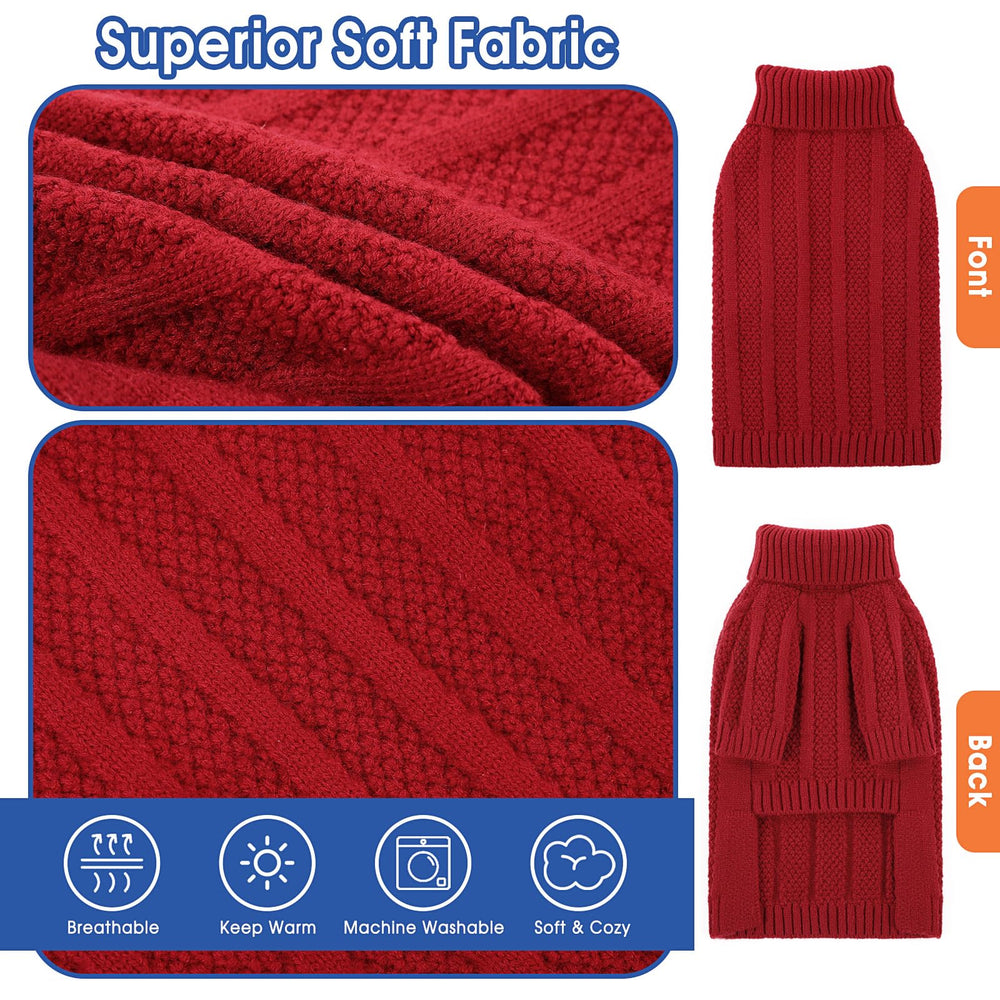Queenmore dog sweater full belly wrap provides extra warmth and abdomen coverage.