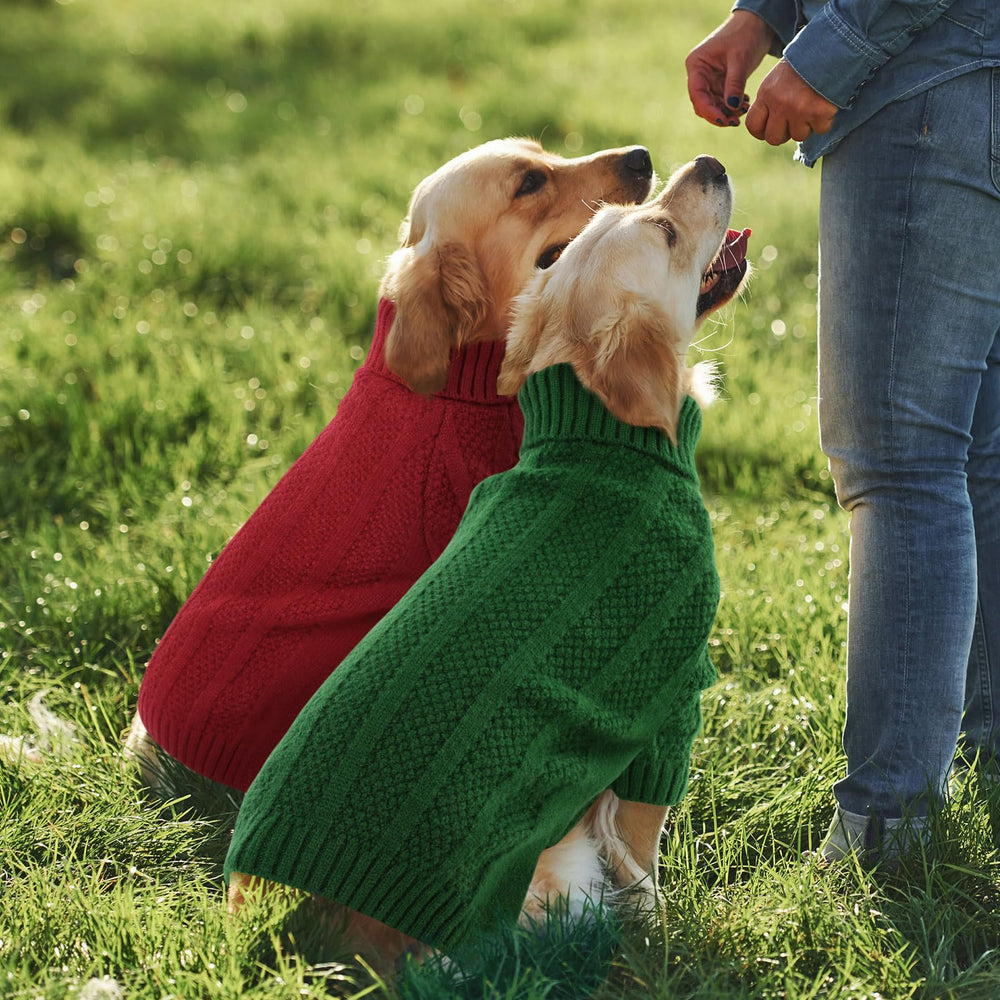 Queenmore dog sweaters fit both boys and girls in a classic knit