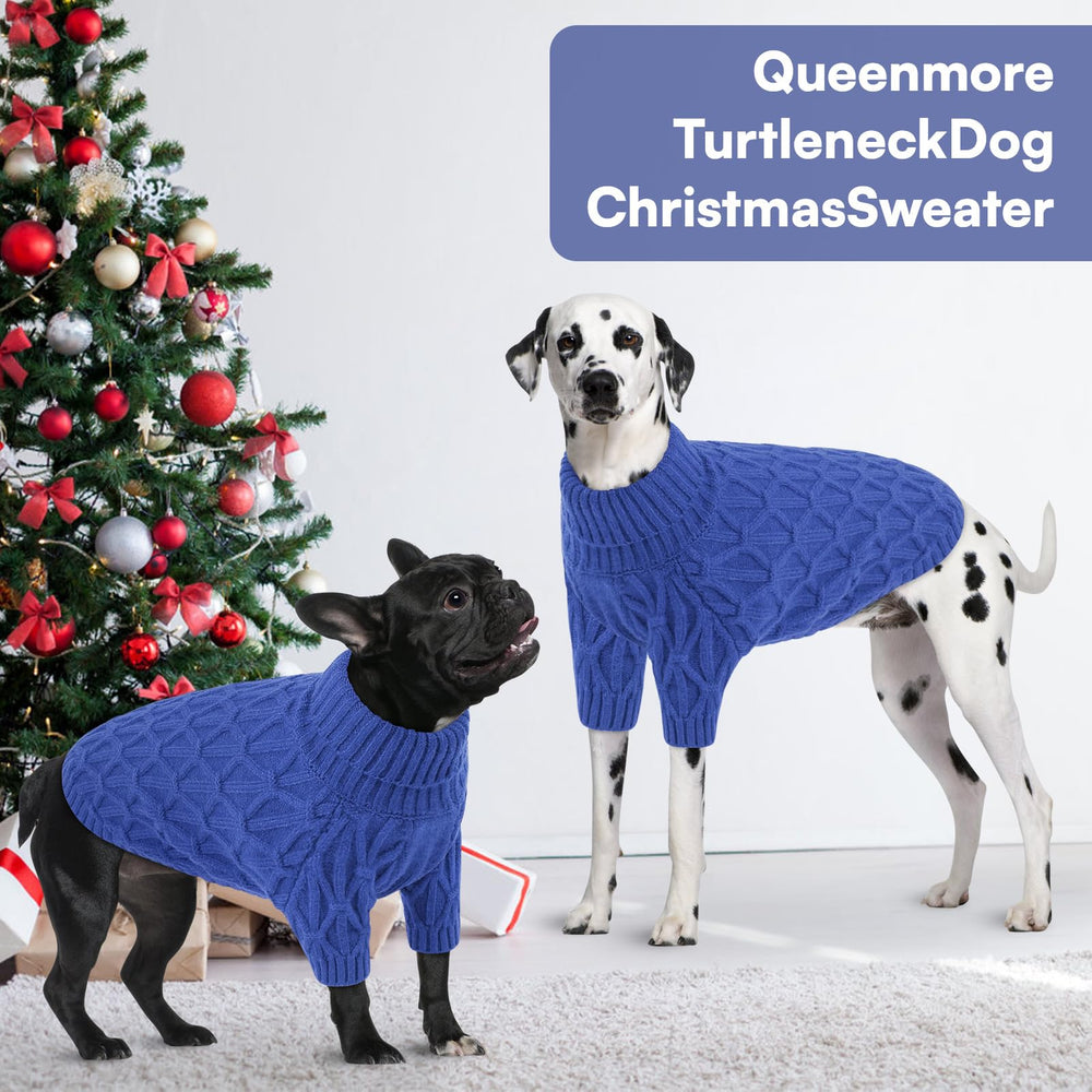 Queenmore dog sweater outdoors during winter walk provides light breathable insulation
