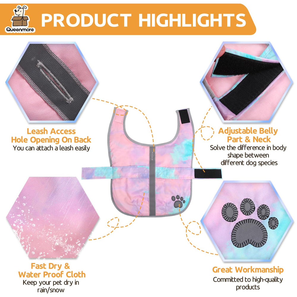 Queenmore dog winter coat waterproof outer layer protects against rain and snow.