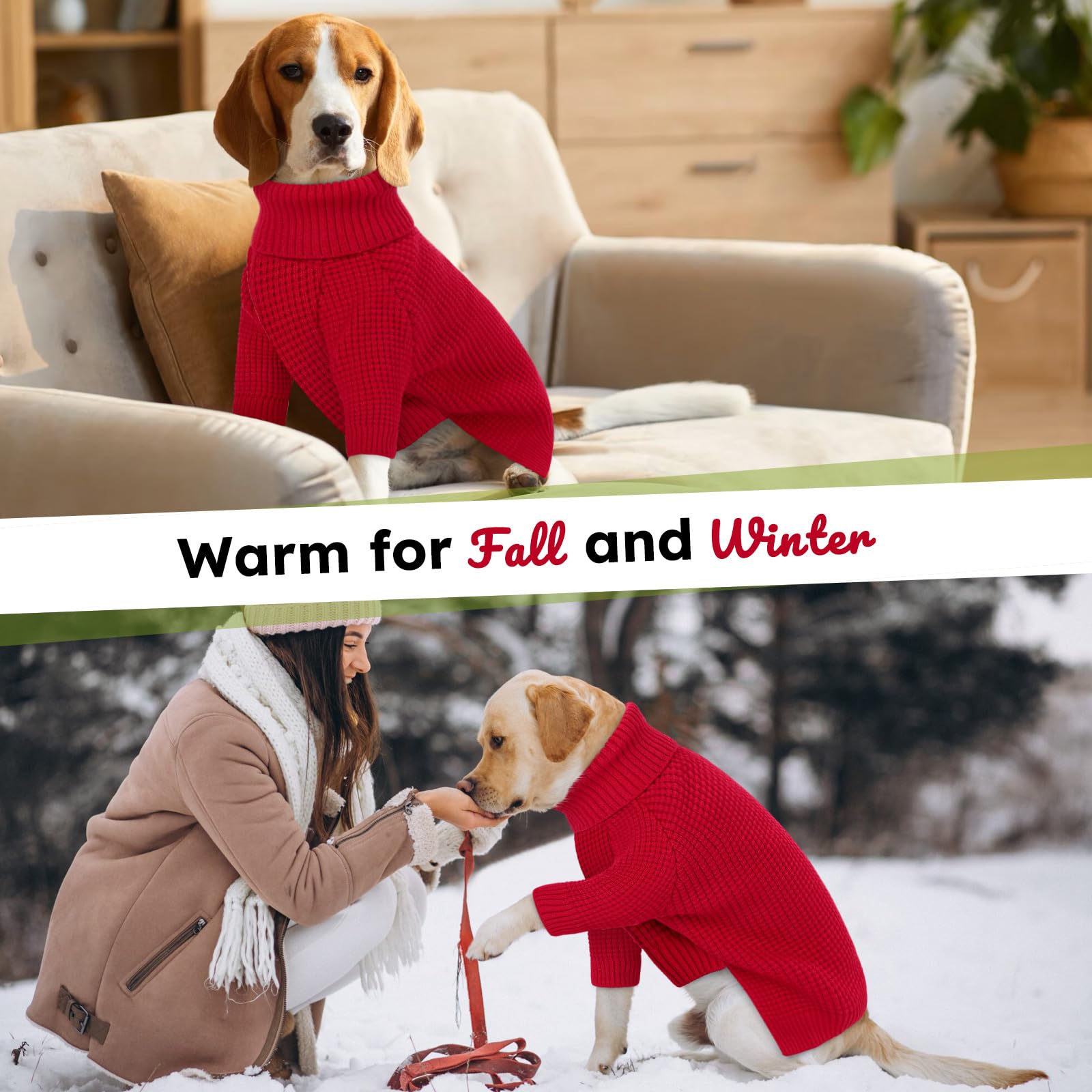 Queenmore easy-on dog sweater pulls over with high stretch for quick fitting