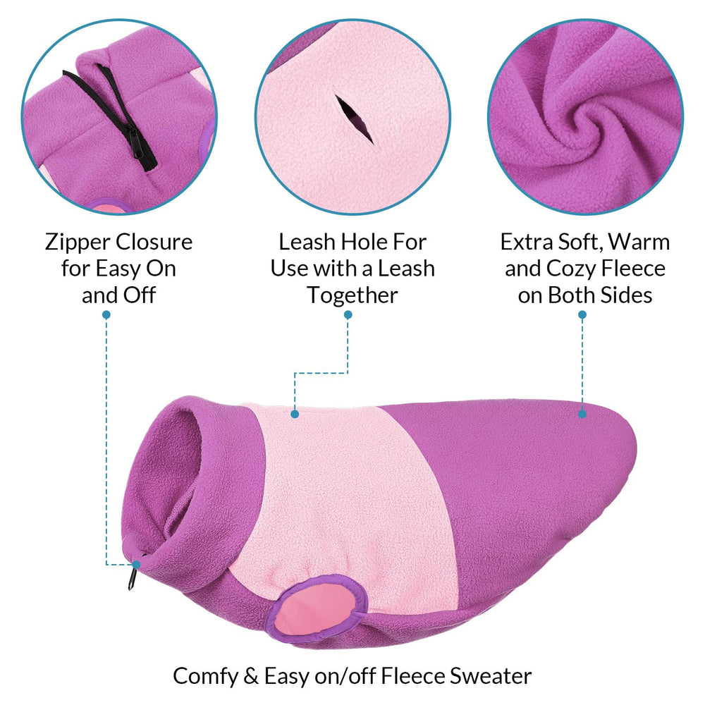 Queenmore fleece sweater designed for movement with high bottom and roomy armholes.