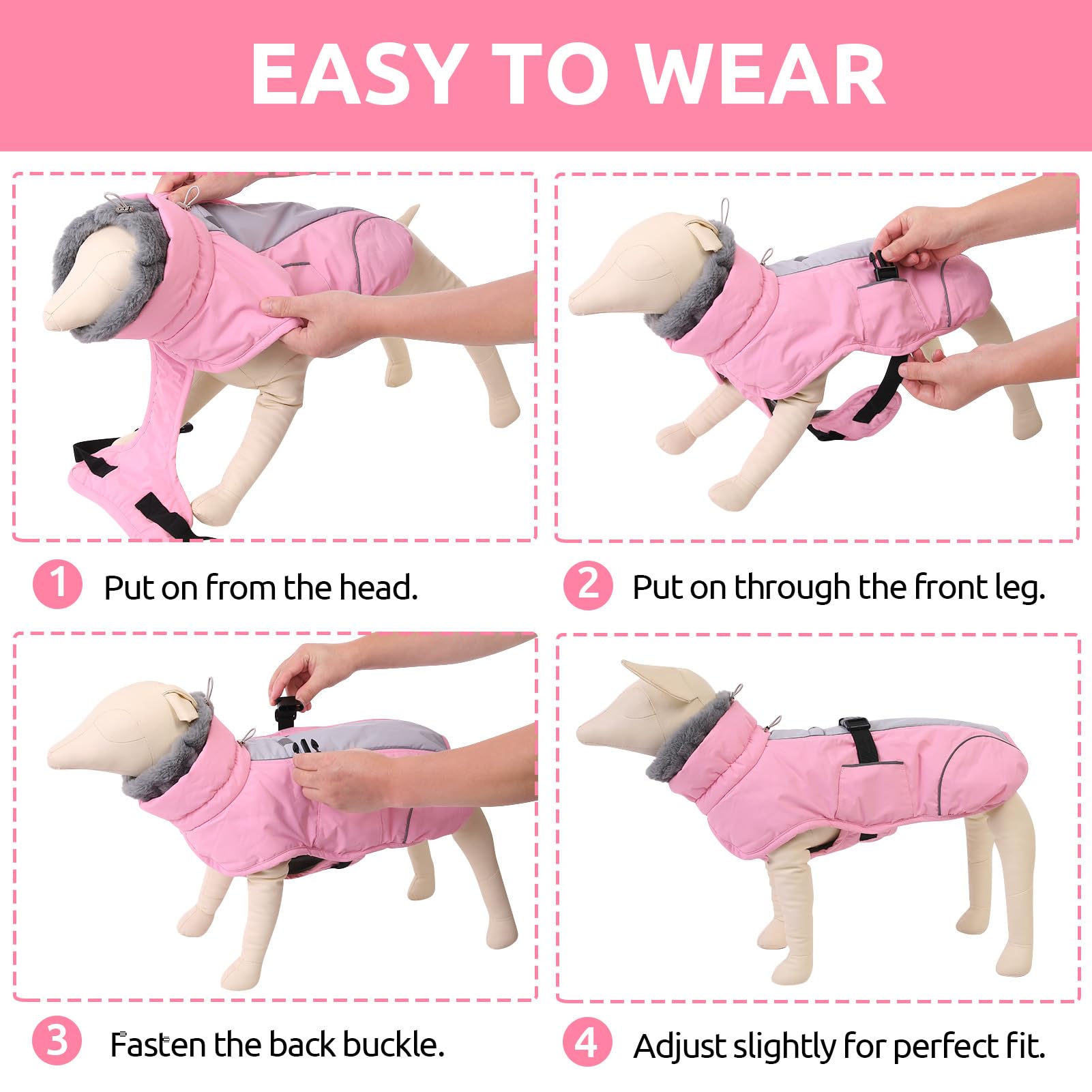 Queenmore fleece-lined inner keeps your dog cozy on chilly outings.