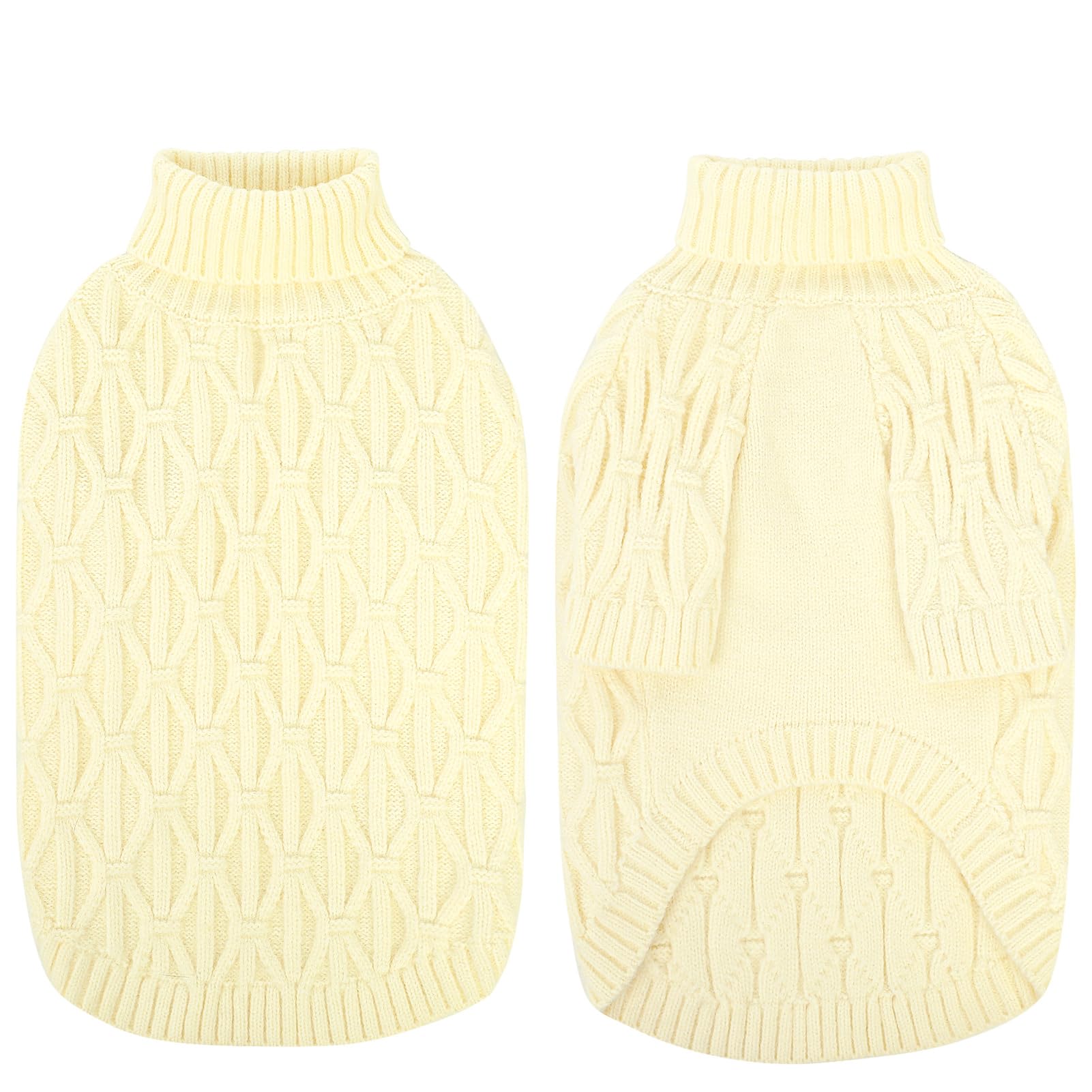 Queenmore knitted XS dog sweater accommodates all breeds from teacup to larger dogs.