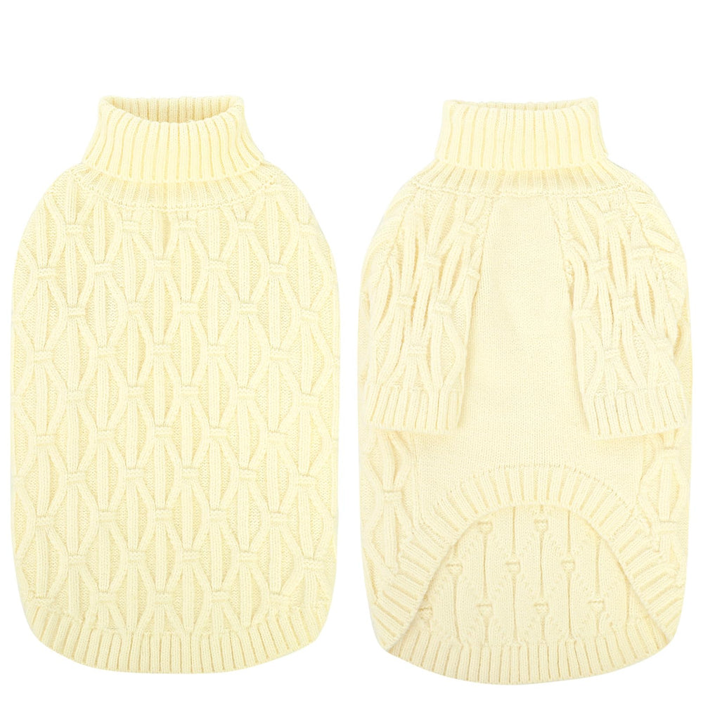 Queenmore knitted XS dog sweater accommodates all breeds from teacup to larger dogs.