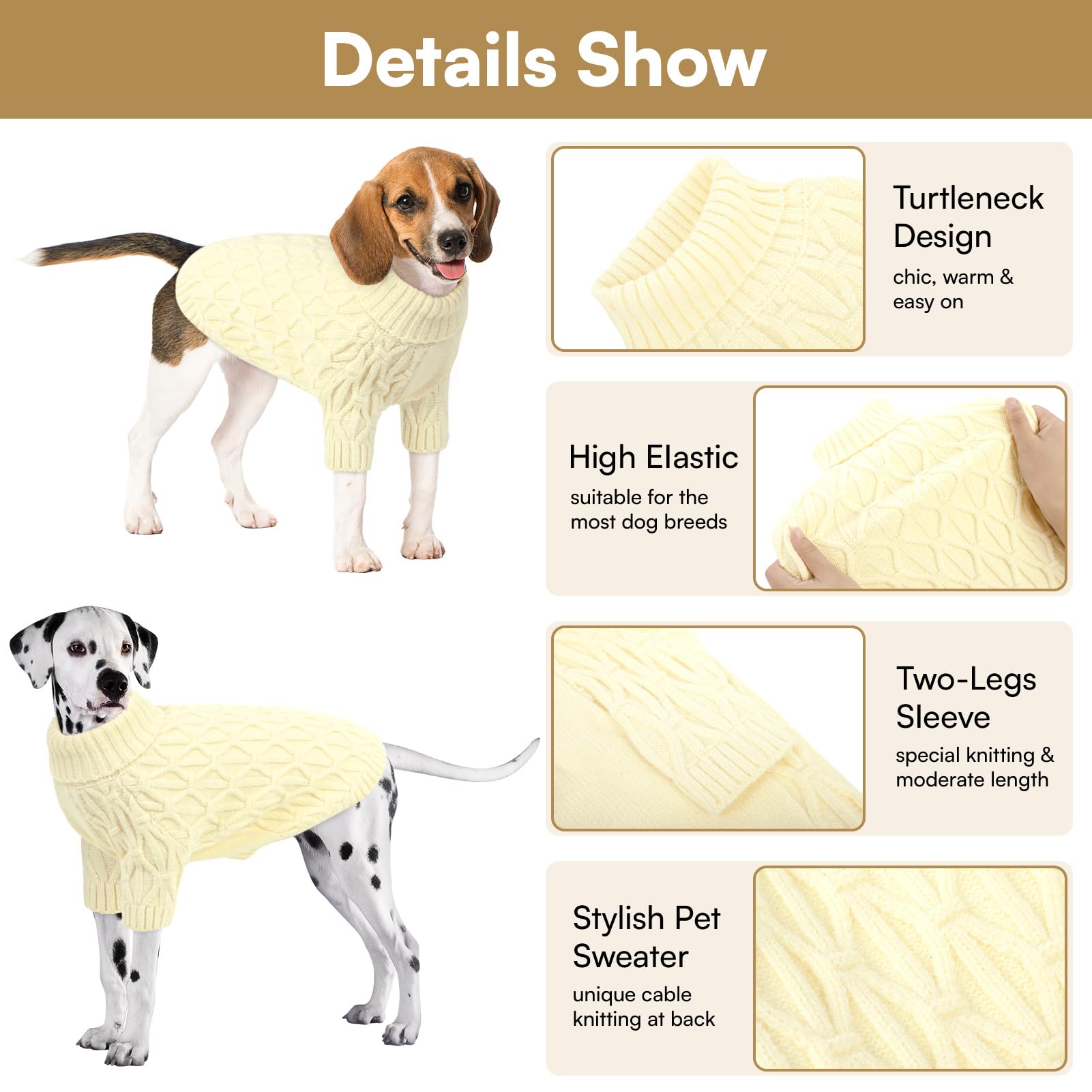 Queenmore knitted XS dog sweater features Christmas pattern for festive outfits.