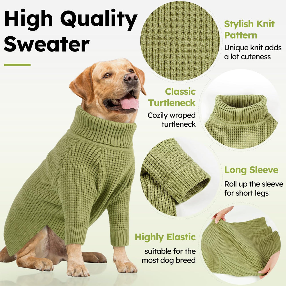 Queenmore Large Dog Sweater side view highlights stretch knit for comfortable movement.