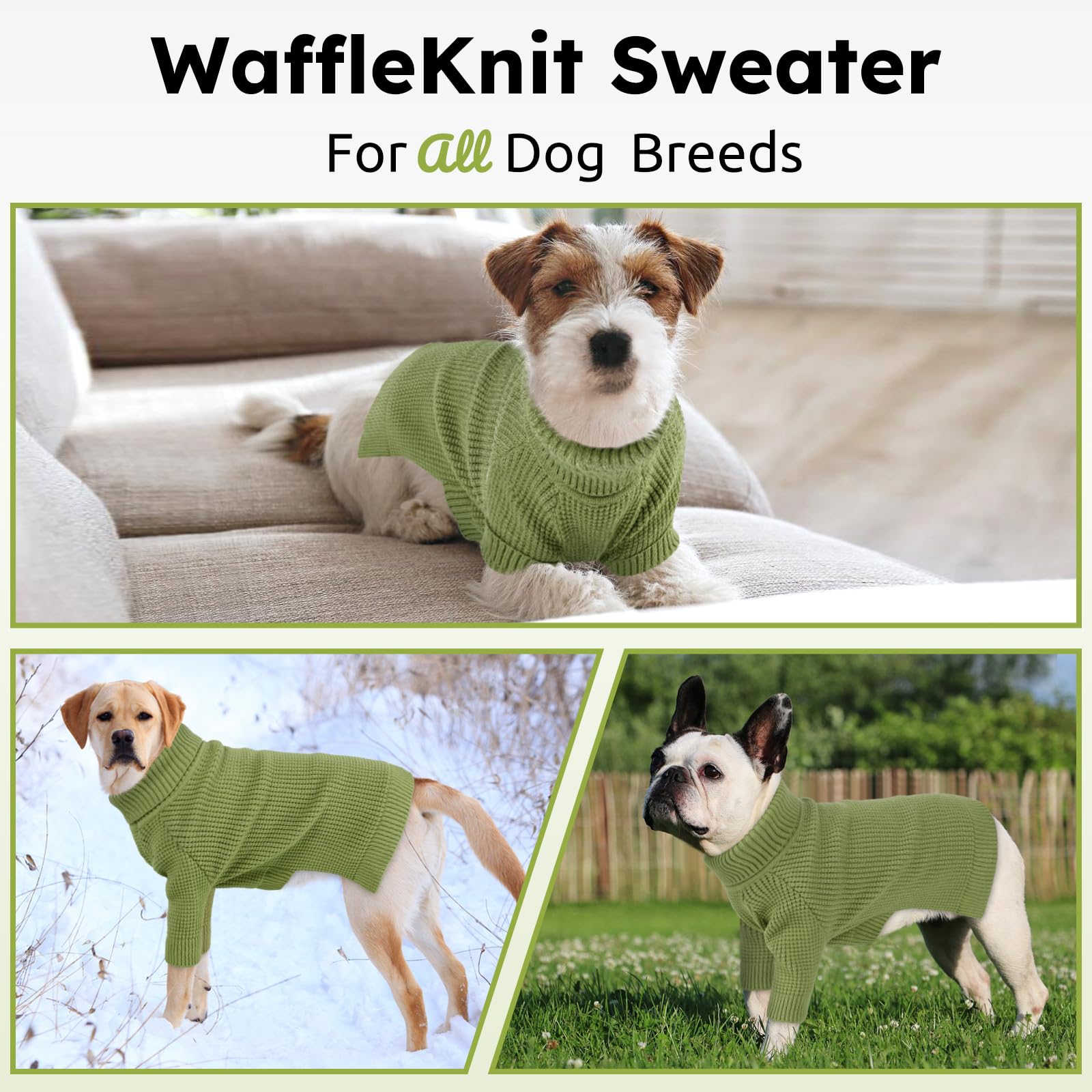 Queenmore Large Dog Sweater stretchy knit supports natural motion during walks.