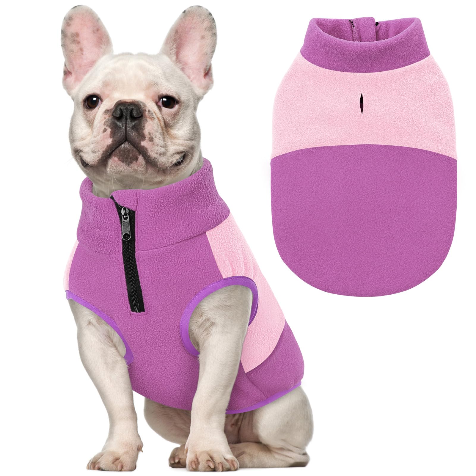 Queenmore large fleece dog sweater front view cozy winter warmth