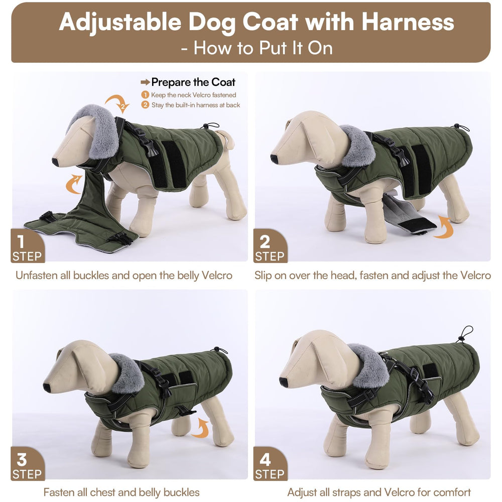 Queenmore novelty winter coat with adjustable fit for big dogs