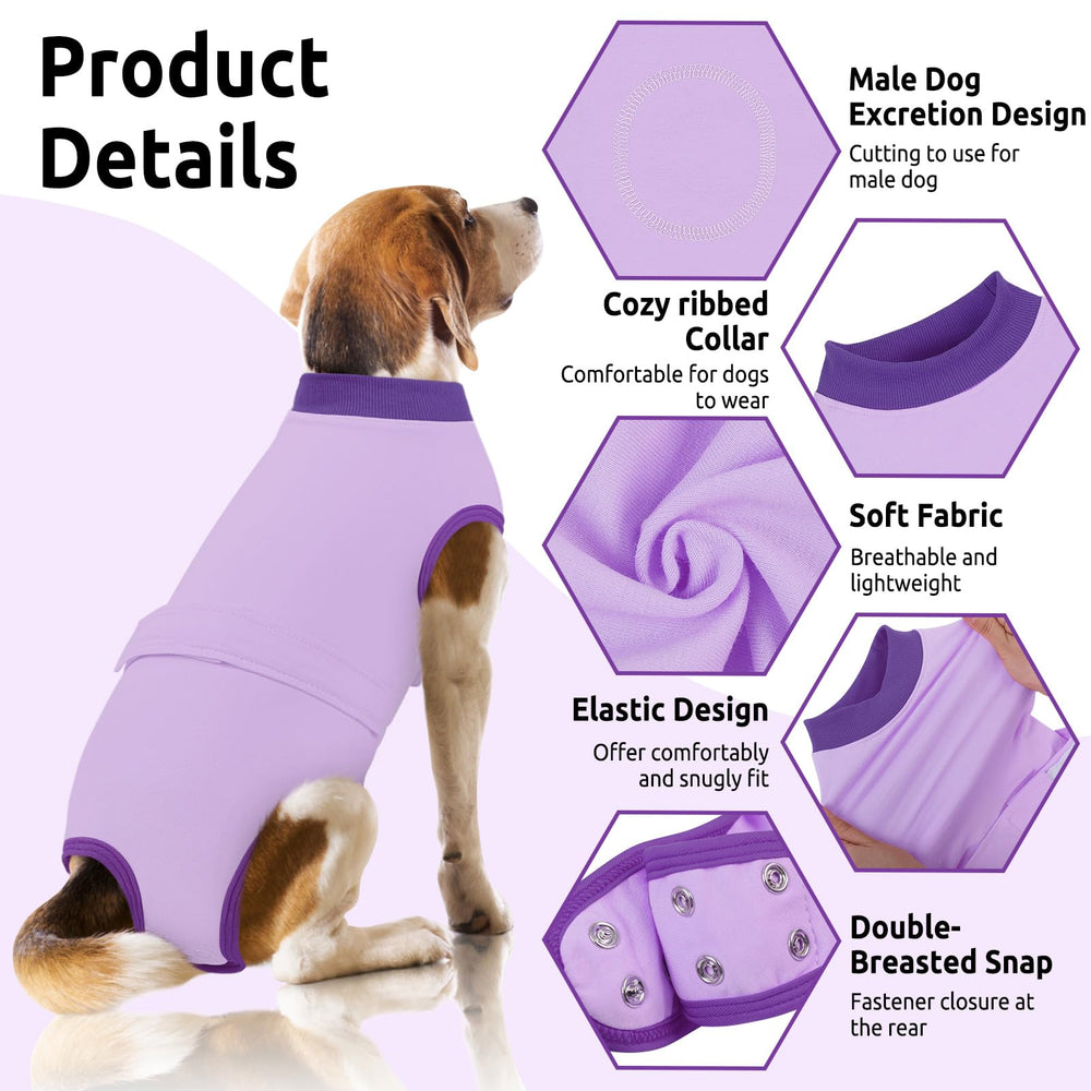 Queenmore recovery suit demonstrates easy-on-off fasteners for post-surgery dressing.