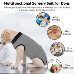 Queenmore recovery-suit-neck-leg-tail-ribbed-design ensures secure fit during daily activities.