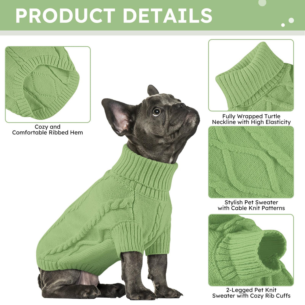 Queenmore small dog pullover green back view showing full belly wrap for secure fit