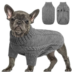 Queenmore small dog pullover in slate grey keeps your pup warm on chilly walks