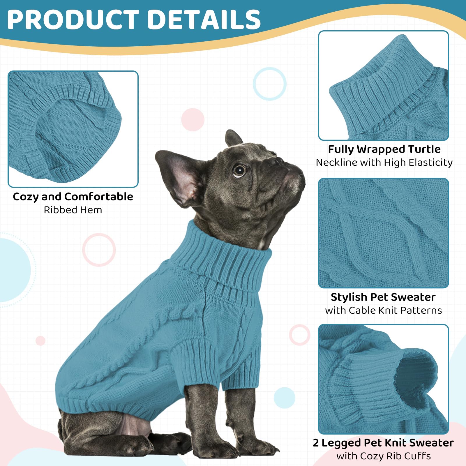 Queenmore turtleneck-wrap design highlighting snug coverage for neck, chest and belly.