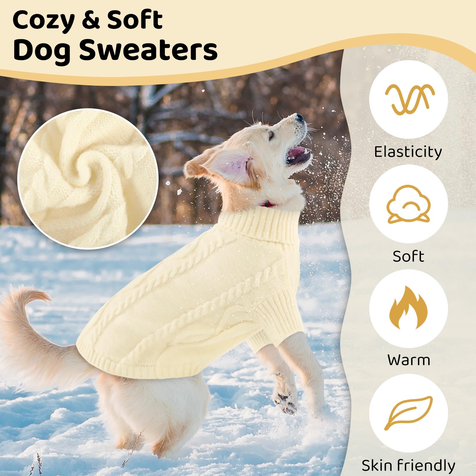 Queenmore small dog pullover sweater white wearability for indoor and outdoor wintry moments