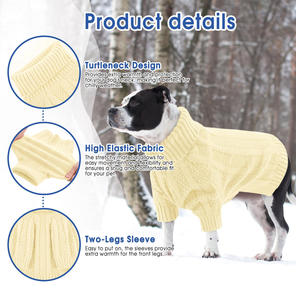 Queenmore small dog sweater classic-cable-knit pattern adds timeless style for pups.