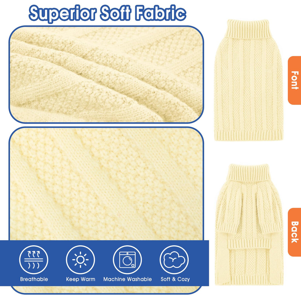Queenmore small dog sweater full-belly-wrap design provides extra warmth and easier potty breaks.