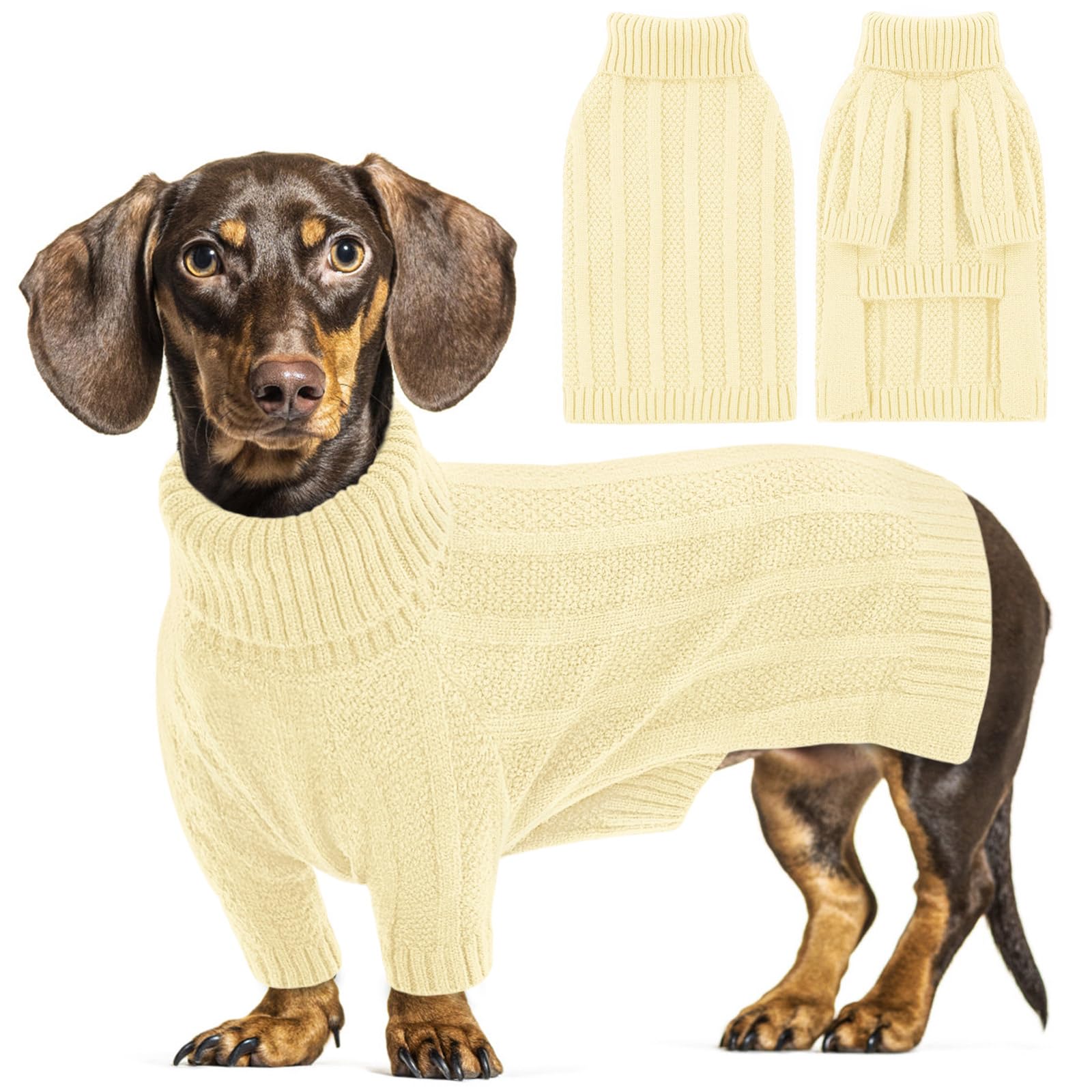 Queenmore small dog sweater soft-knit texture ideal for cozy indoor warmth.