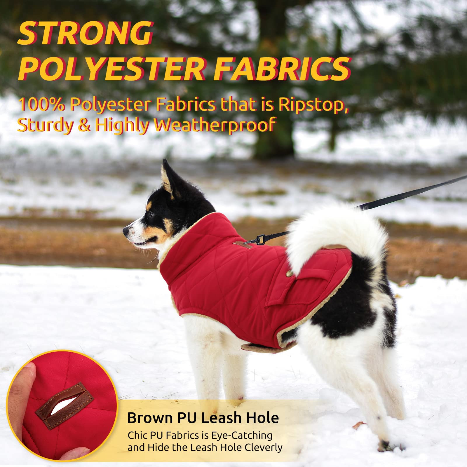 Queenmore warm coat closeup reveals plush lining for cozy warmth.