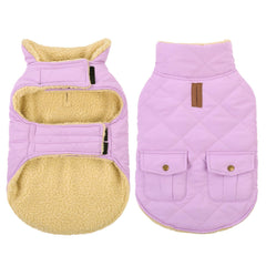 Queenmore warm dog coat front view for chilly walks with quilted warmth