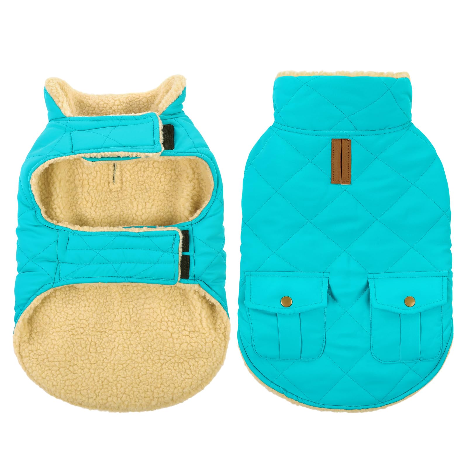 Queenmore warm dog coat front view showcases ultra-warm protection.