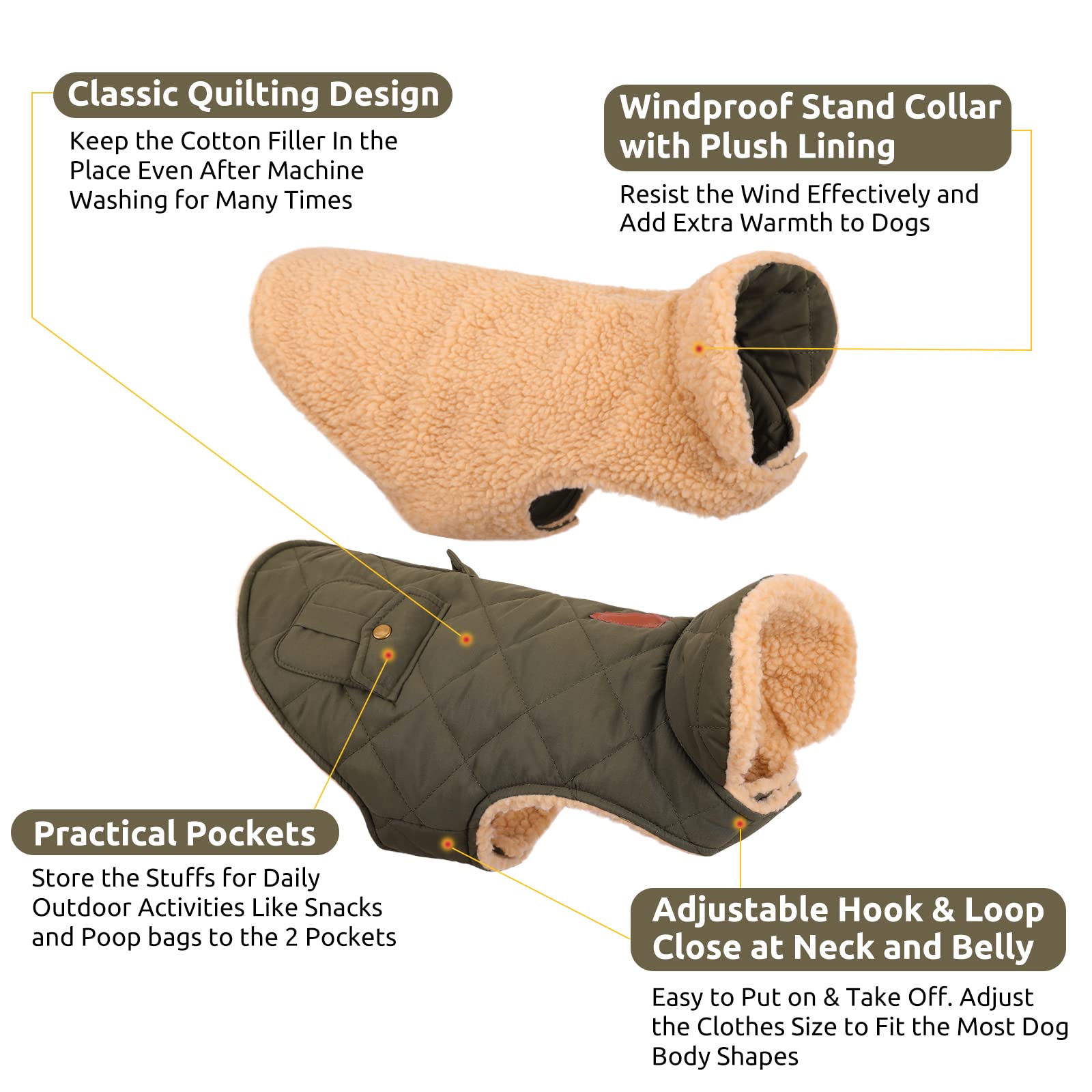 Queenmore warm dog coat with leash hole for close walking.