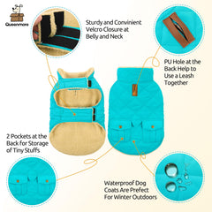 Queenmore Warm Dog Coat leash hole enables secure strolls.