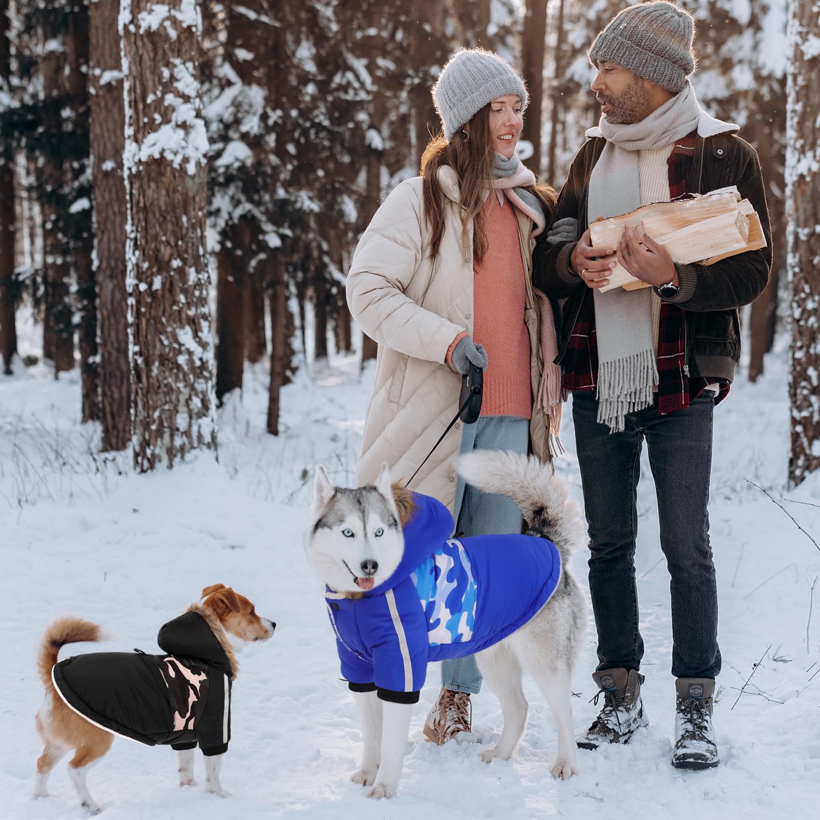 Queenmore warm dog winter coat interior plush lining enhances comfort