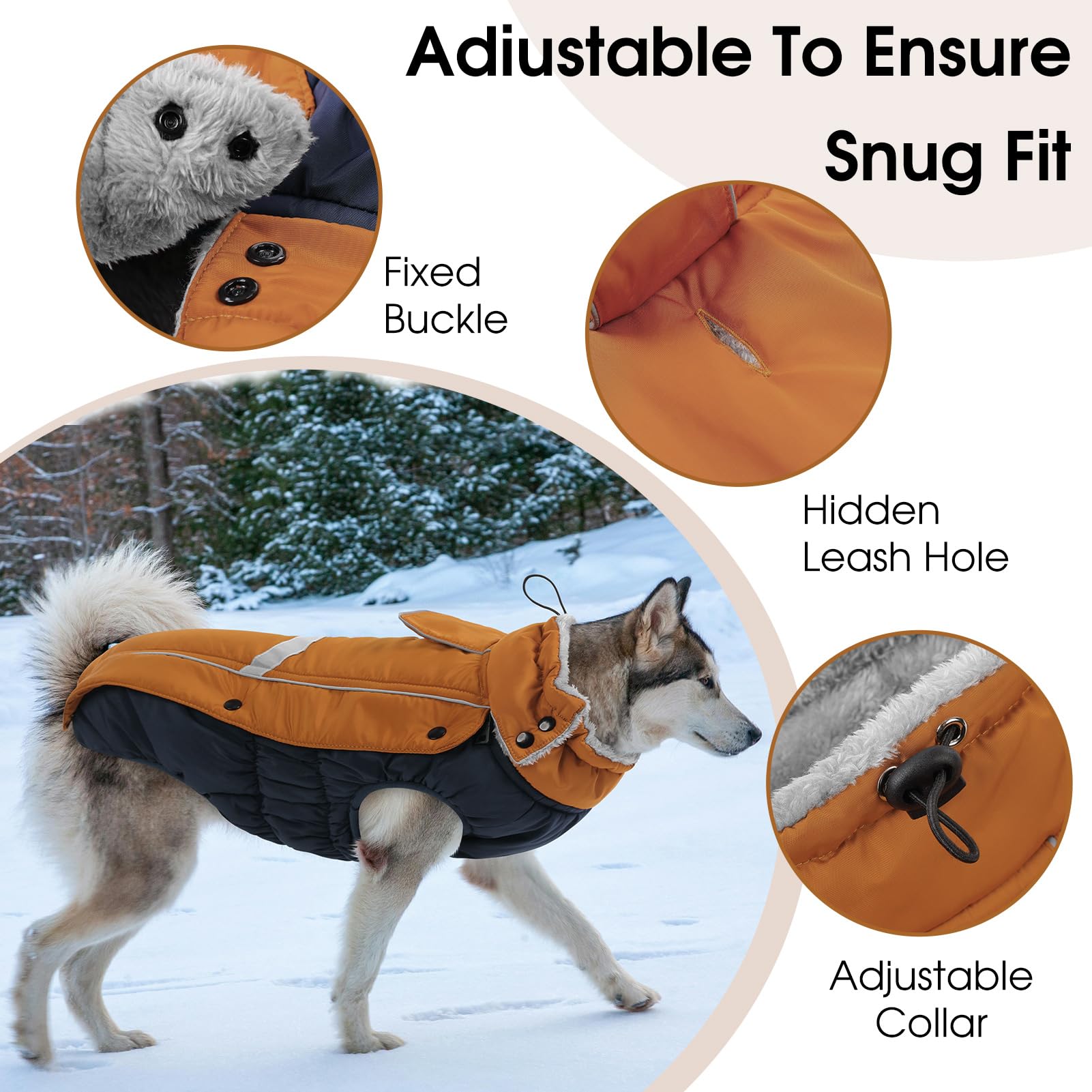 Queenmore water-repellent fabric on jacket front showcasing rain and snow protection.