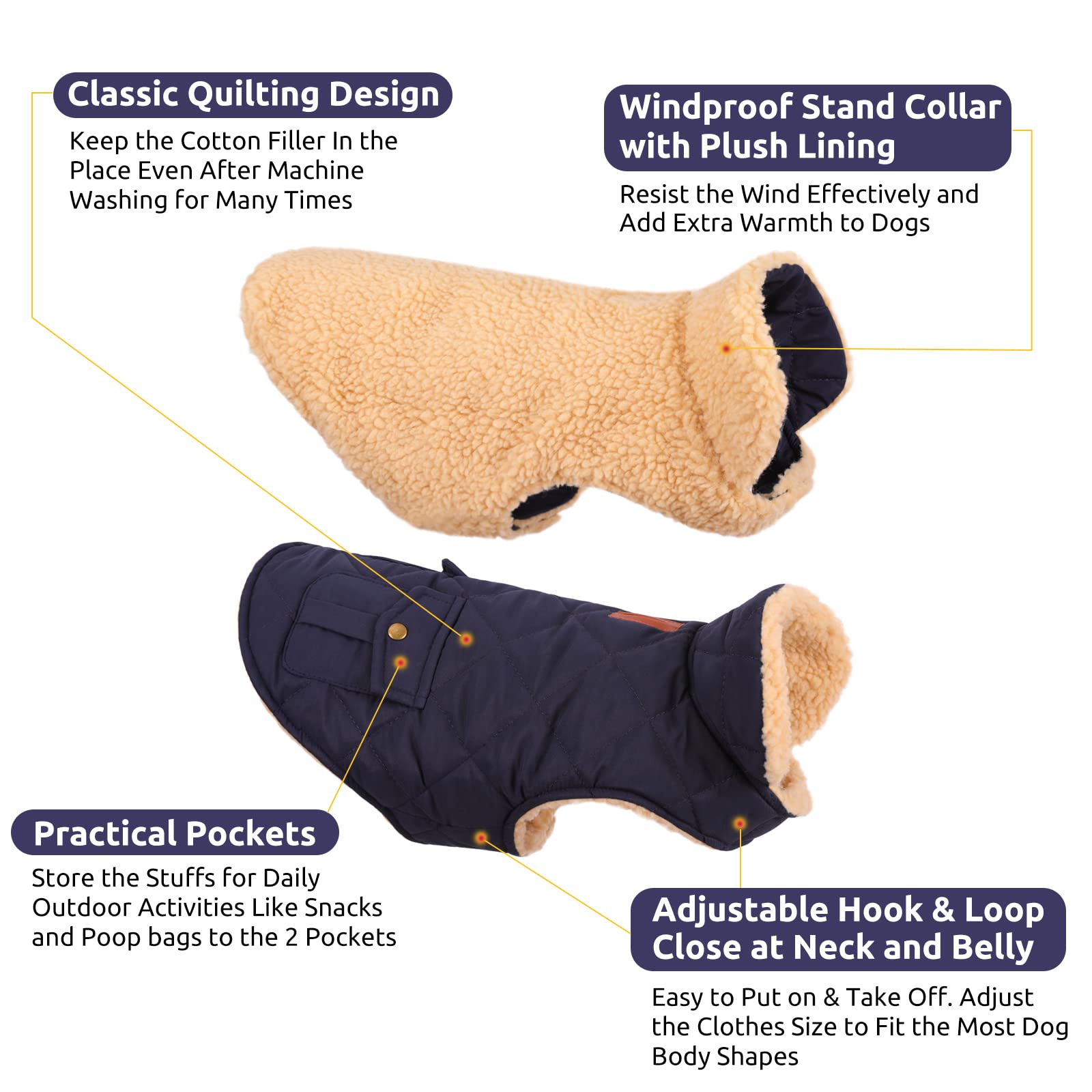 Queenmore jacket leash hole keeps your dog close during outdoor strolls