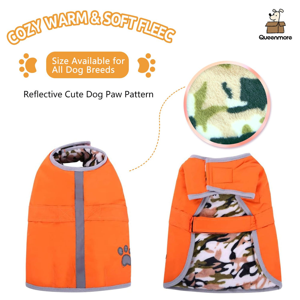 Queenmore waterproof winter dog coat keeps your pet dry during rainy walks.