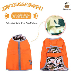 Queenmore waterproof winter dog coat keeps your pet dry during rainy walks.