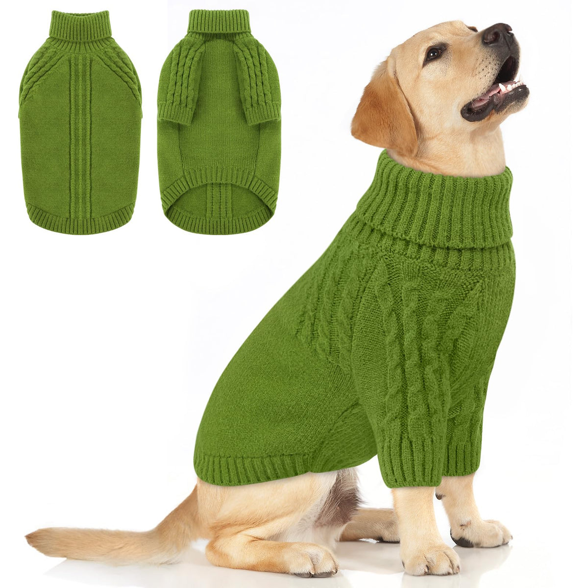 Queenmore XL dog sweater plush-soft-knit closeup showing cozy warmth for cold walks