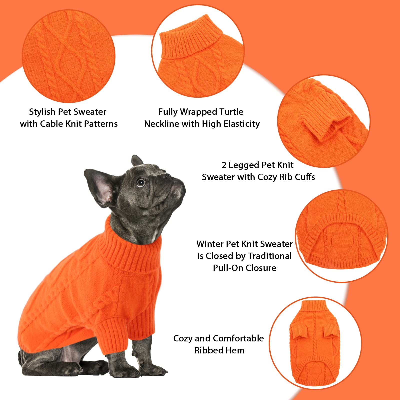 Queenmore XXL dog sweater belly wrap pullover demonstrates snug fit and full coverage.