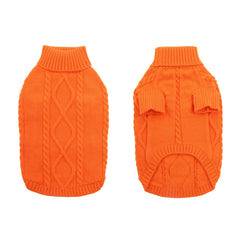 Queenmore XXL dog sweater orange color option highlights stylish look during winter walks.