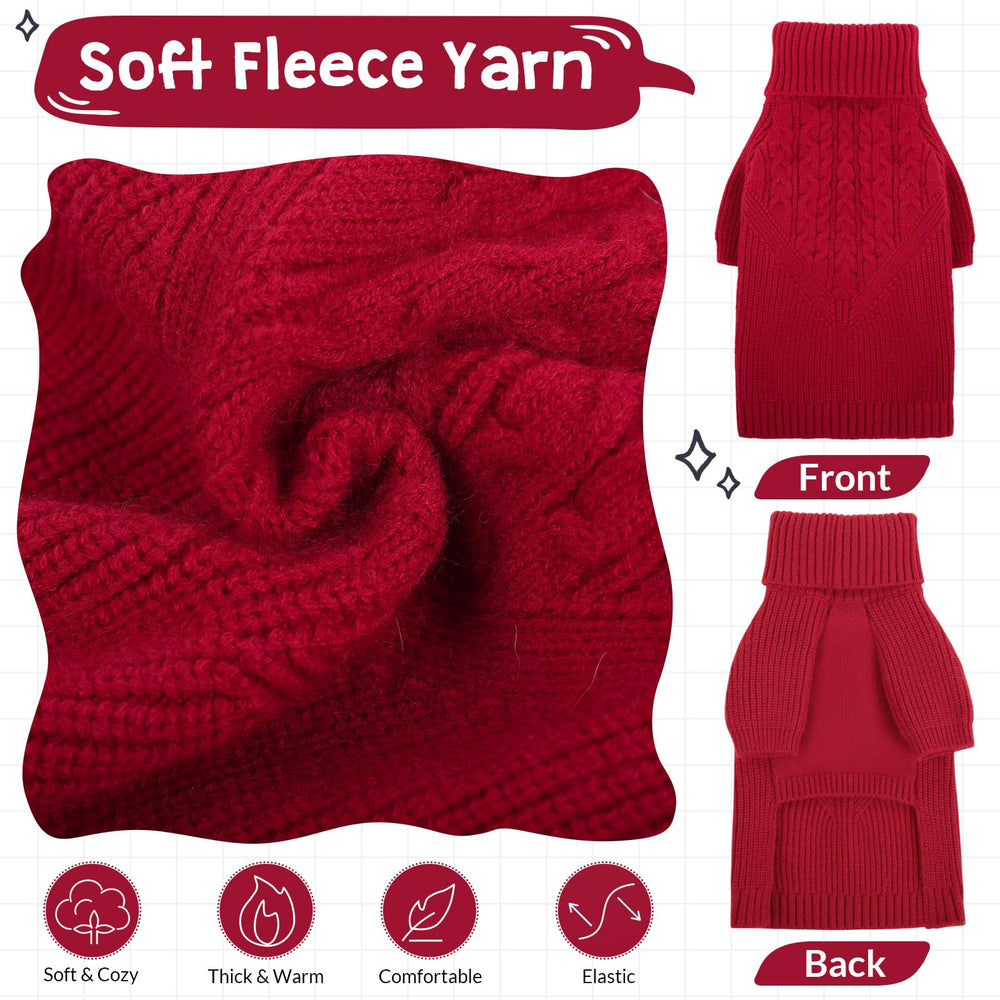 Queenmore XXL dog sweater red back view highlighting snug fit and holiday style