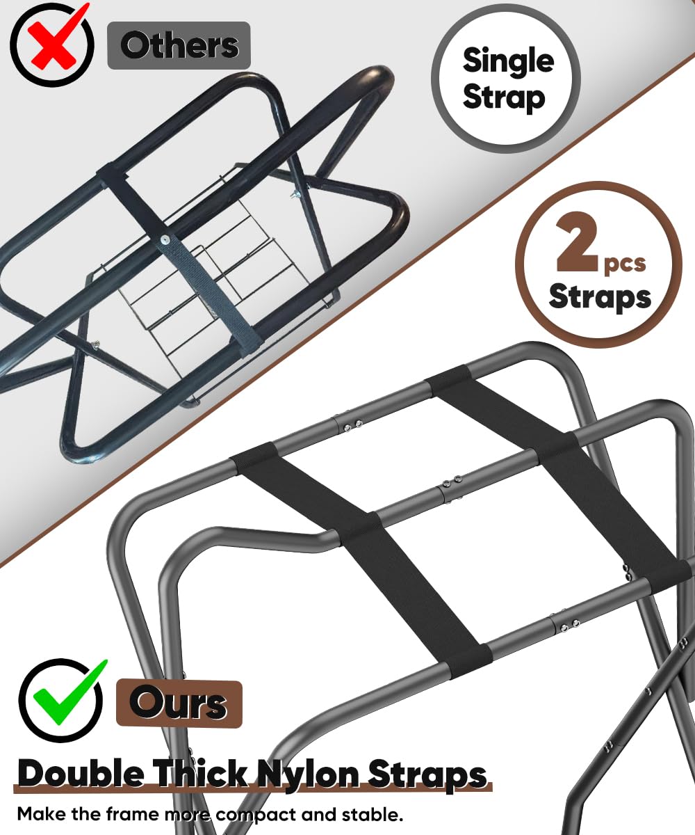 Queension saddle rack in use in stable demonstrates secure non-slip arms